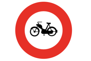 2 Vorschriftssignal: Verbot für Motorfahrräder